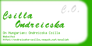 csilla ondreicska business card